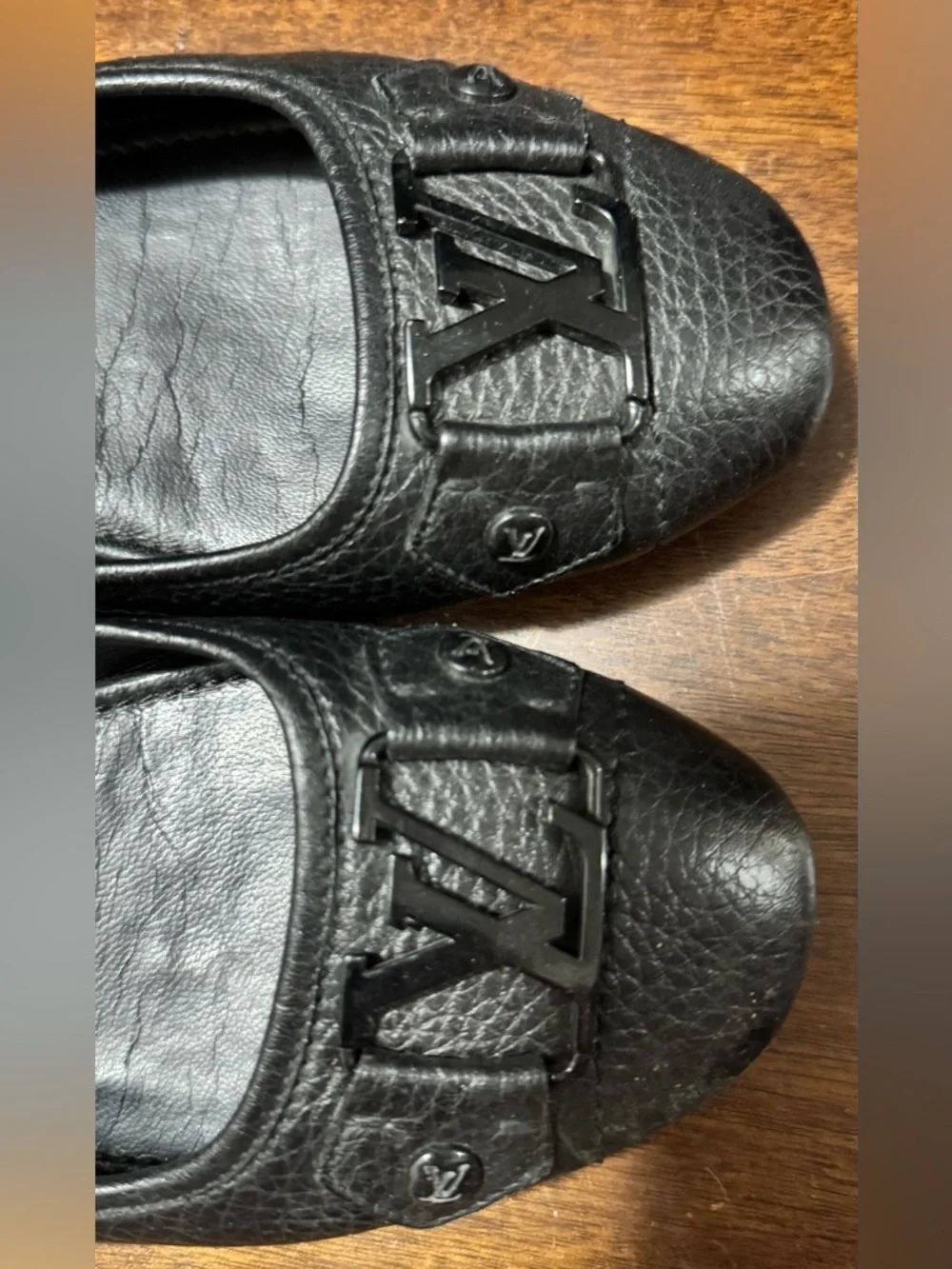 Louis Vuitton Black Leather LV Logo Ballet Flats - Picture 2 of 7